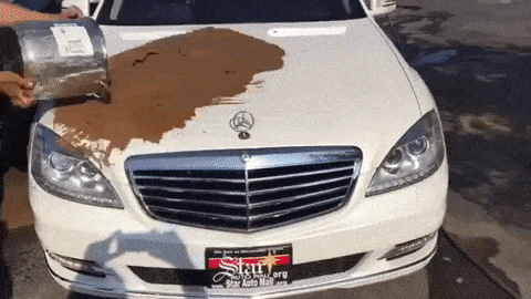 Wittmann Detailing in Springfield, MO Ceramic Coating Demo on a white car to show hydrophobic properties