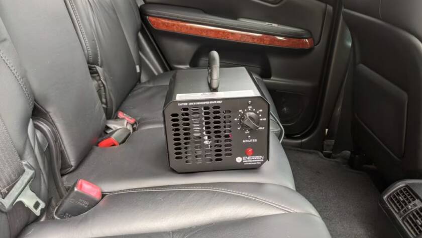 Ozone machine inside an interior placed in the center for optimal coverage by Wittmann Detailing in Springfield Missouri