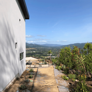 garden during rebuild after wildfire