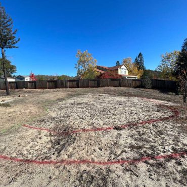 Golf green backyard after fire damage