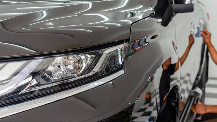 Ceramic Coating a new car to protect it and make cleaning easier by Wittmann Detailing in Springfield Missouri